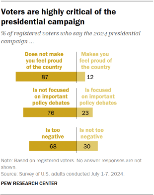 Chart shows Voters are highly critical of the
presidential campaign